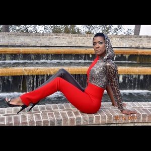 Color Block Sequins Jumpsuit